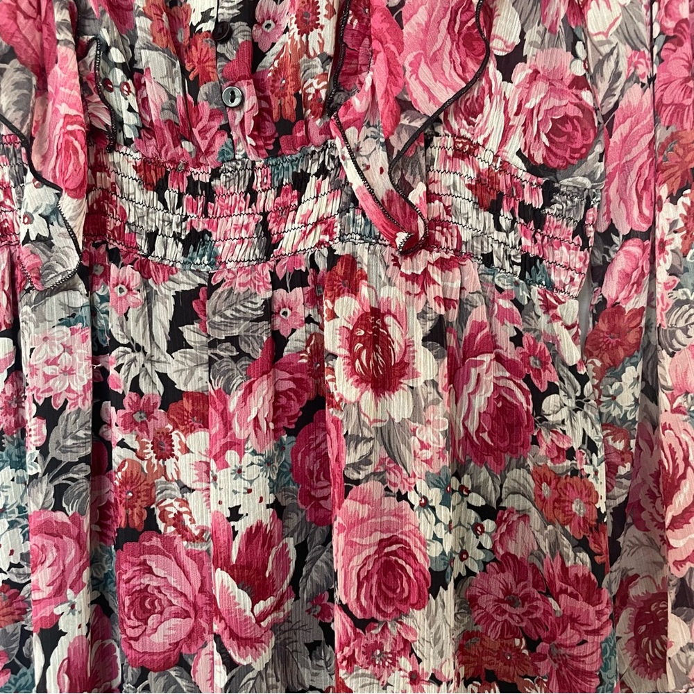 Zara Women’s Floral long sleeve Long Lined Dress Size M - Picture 8 of 16